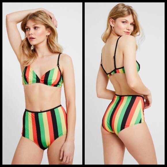 💕SOLID & STRIPED💕 Brigitte Bikini Jamaica Stripe - Picture 1 of 16